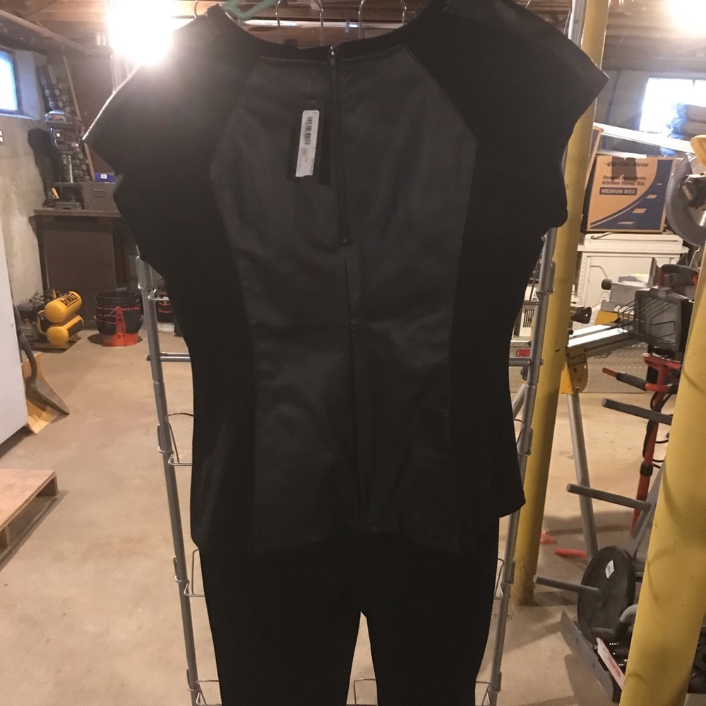 Black leather top and pant set